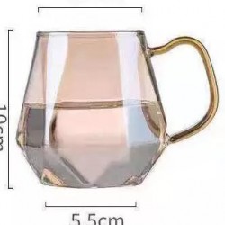 Large Capacity Diamond Glass Pitcher Sets with Lid and Handle for hot-cold water homemade juice and iced tea