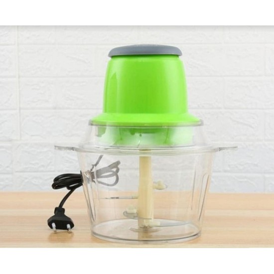 Multifunctional electric chopper for vegetables, fruits, meats and more.