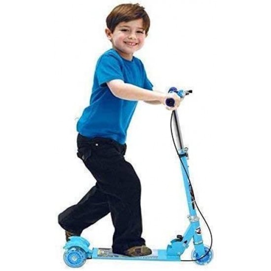 Nijek Store Heavy Metallic 3 Wheel Road Runner Scooter with Adjustable Height Foldable Scooter for Kids