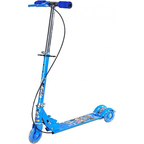 Nijek Store Heavy Metallic 3 Wheel Road Runner Scooter with Adjustable Height Foldable Scooter for Kids