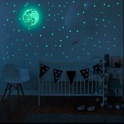Bright and Realistic Stars Moon Wall Stickers