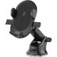 2 in 1 Car Phone Holder - Suction Cup and Air Vent, 360° Rotation, Black